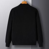 Suéter de punto con cárdigan informal de manga larga a la moda cálida de lana gruesa a cuadros con diamantes para hombre - details 2