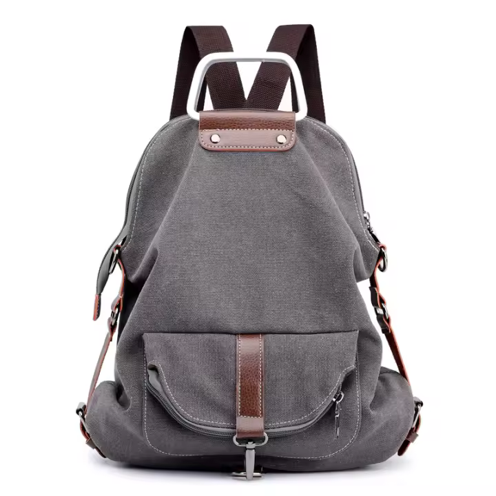 Mochila antirobo para Mujer, Bolso de Hombro Vintage, Bolso de Lona, Bandolera informal - 1