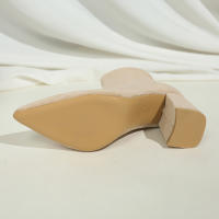 Botas Cortas de Tacón Alto con Puntas Botas de Gamuza para Mujer Botas de Primavera y Otoño con Cremallera Trasera - details 9