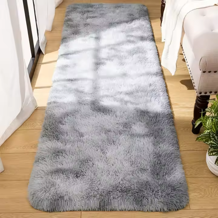 Alfombra Rectangular Del Área Del Teñido Anudado Para La Sala De Estar, Cuarto De Niños, Dormitorio, Alfombra Gris, 1 unidad - 1