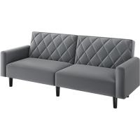 Sofá Plegable Moderno 2 Plazas 159x75.5x73 cm Respaldos Ajustables en 3 Niveles Tela Verde - details 9