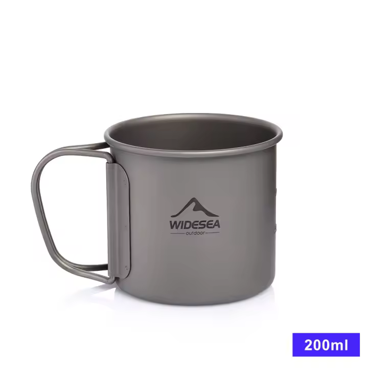 Widesea-Tasa de camping de Titanio, tazas ideales para exteriores, al aire libre, utensilios para comida campestre, aventura y senderismo - 1