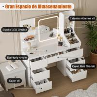 3 Tonos, Brillo Ajustable, Morno con 4 Estantes y 7 Cajones, Blanco con 3 Compartimentos Abiertos - details 7