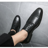 Vestido de cuero Oxford con cordones para hombre, Zapatos de negocios, color sólido, gran tamaño - details 10