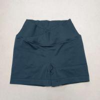 Crossover mujeres deporte gimnasio entrenamiento correr cintura alta Yoga Push Up cadera sin costuras Fiess Shorts - details 3