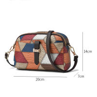 Bolso de hombro a la moda para mujer y niña, bandolera de cuero PU, Color Clash, elegante, para ocio - details 12