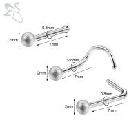 ZS-perno de Nariz de cristal CZ para hombres, forma de cruz de abeja de corazón, 316L retenedor de Pin de acero inoxidable, joyería de Piercing de fosa nasal en forma de L, 20g, 1 pieza - details 12