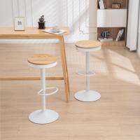 Giratorio de 360° ° Taburetes de mostrador ajustables, estilo industrial vintage, blanco - details 0