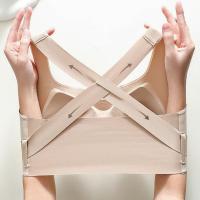 Sujetadores sin costuras 2 en 1 para mujer, Corrector de postura de espalda, ropa interior inalámbrica ajustable, Bralette de realce de copa fina con espalda cruzada - details 12