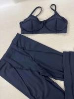 Ropa deportiva de gimnasio reforzada para mujer, traje de yoga de entrenamiento para mujer, ropa deportiva gris café 2024 - details 3