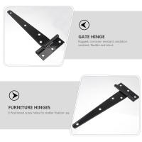Bisagra con correa para puerta en T, 4 piezas, para puertas de Granero, forjado, a prueba de óxido, color negro, 6 pulgadas - details 4