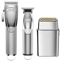 Kemei-cortadora de pelo eléctrica inalámbrica de metal, afeitadora profesional, recargable, herramienta de barbería, Original - details 0