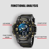 Smael-relojes militares deportivos para hombre, reloj despertador digital de cuarzo, resistente al agua hasta 50M, con pantalla dualtime - details 2