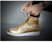 Zapatos deportivos de punta redonda para hombre, botas versátiles informales brillantes para escenario, ropa de calle al aire libre, zapatos de Skateboarding para niños - details 16