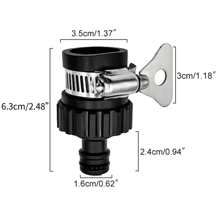 Adaptador de Grifo Universal Duradero Pared de Tubo de Plástico de Conexión Rápida para Lavado de Coche, Riega de Jardín - 1