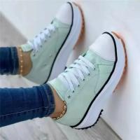 Zapatos individuales informales para mujer, calzado de lona con cabeza redonda, Color sólido, bajo, talla grande, otoño y verano - details 3