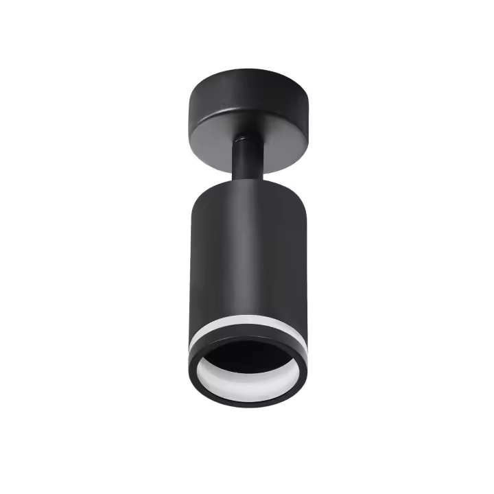CBJKTX Foco de techo negro 1 bombilla Luz de techo moderna Foco GU10 Focos de metal interiores ajustables - 1