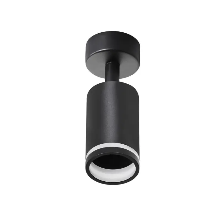 CBJKTX Foco de techo negro 1 bombilla Luz de techo moderna Foco GU10 Focos de metal interiores ajustables - 1