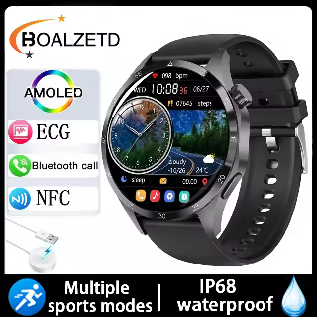 Reloj inteligente deportivo 4 Pro para hombre, pulsera con llamadas, Bluetooth, Pantalla AMOLED HD, monitoreo de salud, novedad de 2024 - 1