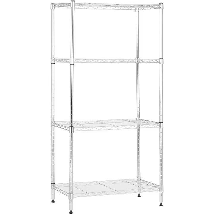 Estante de Almacenamiento Ajustable en Altura y Patas Sin Ruedas, Negro, 58.9 cm x 34 cm x 152.4 cm - 1