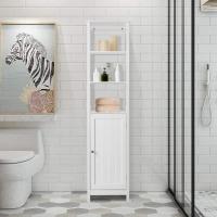 Mueble Auxiliar de Baño 40x32x160cm Armario Baño y Estrecho con 3 Estantes Abiertos Estanteria Estrecha Blanco - details 1