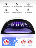 Secador LED para esmalte de Gel, lámpara UV profesional de 380W, 81LED, 4 Ajustes, Sensor automático - details 1