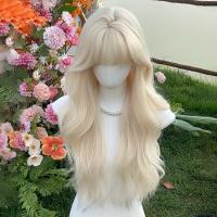 Peluca sintética con flequillo de aire para mujer, pelucas onduladas rizadas al agua para Cosplay de Halloween, cubierta completa para la cabeza, pelucas en capas naturales para fiesta - details 6