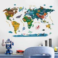 Pegatinas de Mapa Mundial de Dibujos Animados Autoadhesivas Vinílicas para Decoración de Pared de Habitación de Niños y Clase - details 3
