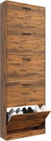Mueble zapatero de 12 pares - Estantería de gran capacidad para vestíbulo o pasillo - (ancho) 60 x (profundidad) 24 x (alto) 80 cm - Madera clara blanca - details 166