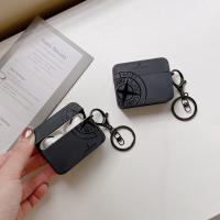 Funda de auriculares con patrón cruzado para Airpods Pro 2 Airpods 3 2 1, funda de auriculares de silicona suave negra - details 2