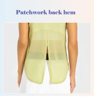 SHINBENE S2023 Camiseta de Correr de Malla Ligera, Tie Back, Vestindo para Yoga, Gimnasio - details 2