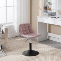 Taburete de Maquillaje Elegante Altura Ajustable, Giratorio, Resalto de Terciopelo, Para Cocina y Peluquería - details 1