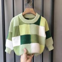 Suéter de punto para niños, suéter de fondo suelto a cuadros de Edición coreana para primavera y otoño, abrigo, suéter de invierno para bebé - details 3