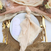 Pañuelos de Tela Hechos a Mano de Verde Oscuro 40x40cm Ideal para Decoración de Mesa de Boda - details 0
