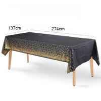 Mantel de 274x137cm, cubierta de mesa de puntos negros bronceados para adultos, suministros para fiesta de feliz cumpleaños, decoraciones de boda, decoración navideña - details 3