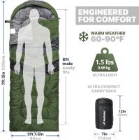 MalloMe Saco de Dormir Ultraligero y Impermeable para Adultos Compacto y Ligero para Niños, Saco de Dormir para Invierno, Saco de Dormir Ligero para Montañismo y Camping - details 40