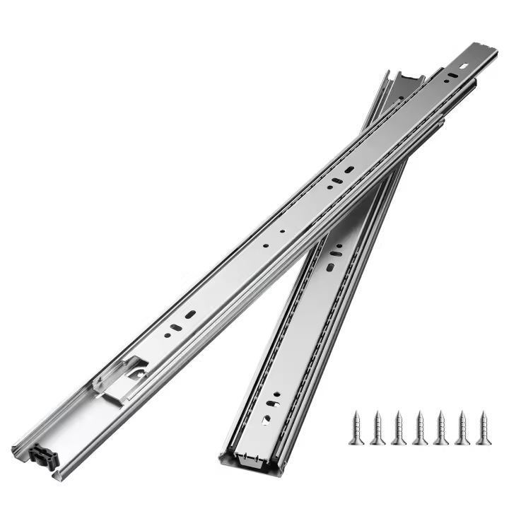 Correderas para cajones de 18 pulgadas, juego de 10 pares, rieles para gabinete con rodamiento de bolas de extensión completa, capacidad de carga de 100 libras, rieles de montaje lateral resistentes para cocina y reemplazo de cajones de bricolaje - 1
