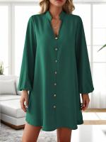 Vestido suelto de desayuno único con cuello en V de manga larga de primavera y verano 2025 para mujer - details 9