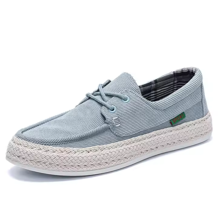 Zapatos de verano de un pie de estribo Zapatos casuales de tela de pana Zapatos de pescador transpirables Ligeros Suela blanda Zapatos de tela hechos a mano - 1