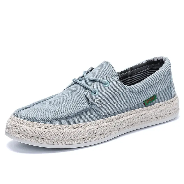 Zapatos de verano de un pie de estribo Zapatos casuales de tela de pana Zapatos de pescador transpirables Ligeros Suela blanda Zapatos de tela hechos a mano - 1