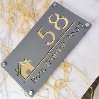 Placa de Número de Casa Moderna de Acrílico Cortado Láser Personalizado - details 7