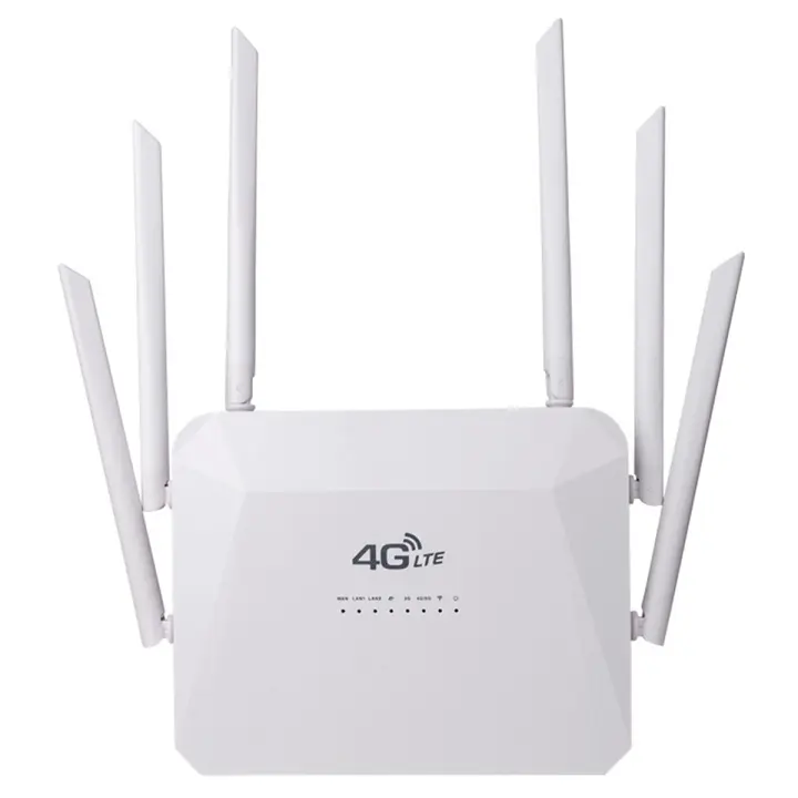 Enrutador inalámbrico 4G de 300Mbps, 6 antenas externas, LTE, CPE, CAT4, WIFI, ranura para tarjeta SIM, punto de acceso inalámbrico 4G, enchufe de la UE - 1