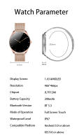 Ultra-thin women smart watch NFC call Blood Pressure Heart Rate Fitness Tracker 1.43-inch AMOLED screen Smartwatch ladies gifts - details 10