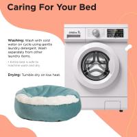 Cama de felpa suave con capucha para mascotas, cama redonda lavable, cueva calmante ortopédica para perros y gatos - details 2