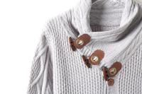 Suéter de punto tipo cárdigan de un solo pecho con cuello alto para hombre, para otoño e invierno - details 16