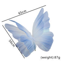 2025 50/65cm mariposa Artificial gasa gigante Color degradado mariposa falsa al aire libre hilo de seda 3D mariposa accesorios de fotografía - details 1