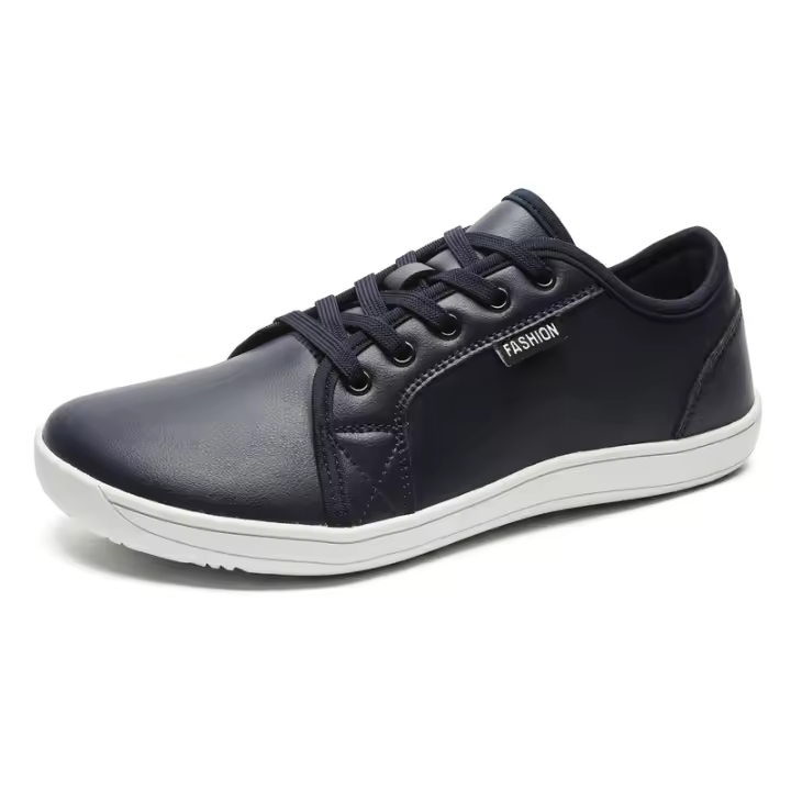 Zapatos cómodos minimalistas para hombres con punta ancha, descalzos, zapatos de caída cero, zapatillas de deporte unisex de cuero informales, zapatos ligeros para caminar - 1