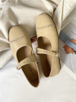 Nuevo nicho retro, cabeza redonda japonesa, zapatos individuales de suela plana, hebilla de una palabra grabada, zapatos individuales Mary Jane - details 31