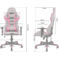 Gaming Profesional, Tejido Transpirable, reposabrazos 2D Acolchado, Base Nylon Reforzado, pistón Clase 4, cojín Lumbar y Cervical, Color Gris/Blanco - details 2