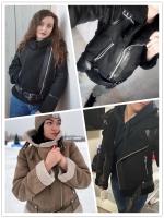 Chaqueta gruesa y cálida de piel de oveja para mujer, abrigo corto marrón para motocicleta, chaquetas de piel de oveja sintética, prendas de vestir de invierno - details 1